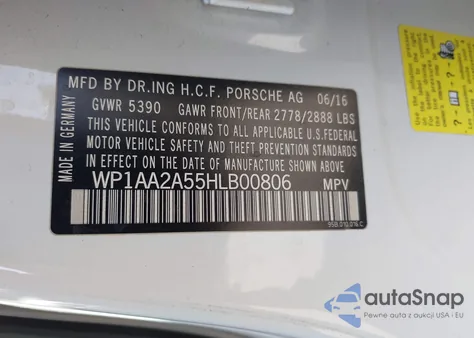 2017 Porsche Macan z USA, uszkodzony, nr VIN WP1AA2A55HLB00806